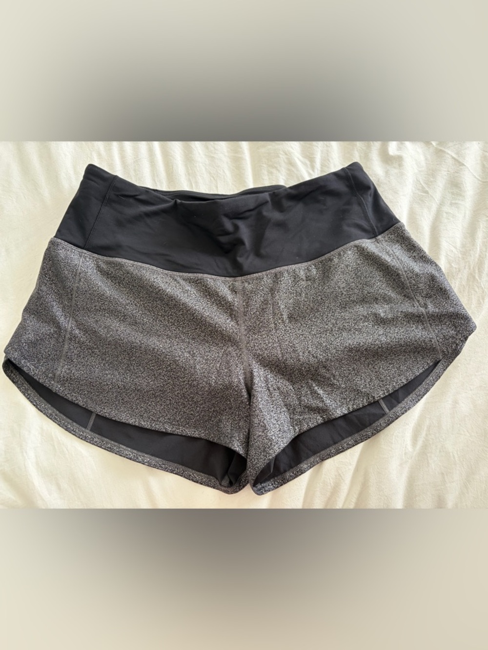 lululemon Black Athletic Shorts with Heathered Gray Detail